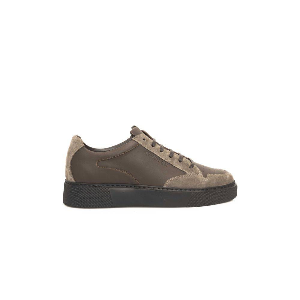 Cerruti 1881 Beige Leather Men Sneaker - ACCEXO