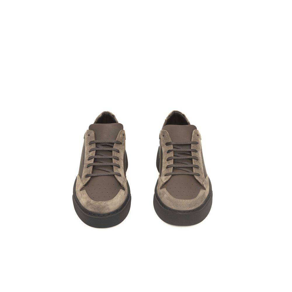 Cerruti 1881 Beige Leather Men Sneaker - ACCEXO