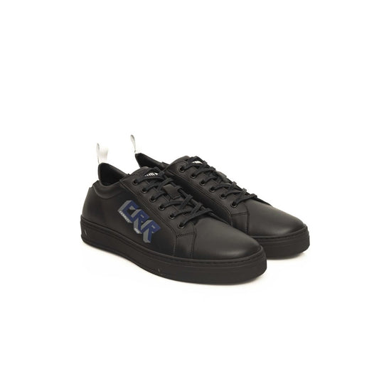 Cerruti 1881 Black Leather Men Sneaker