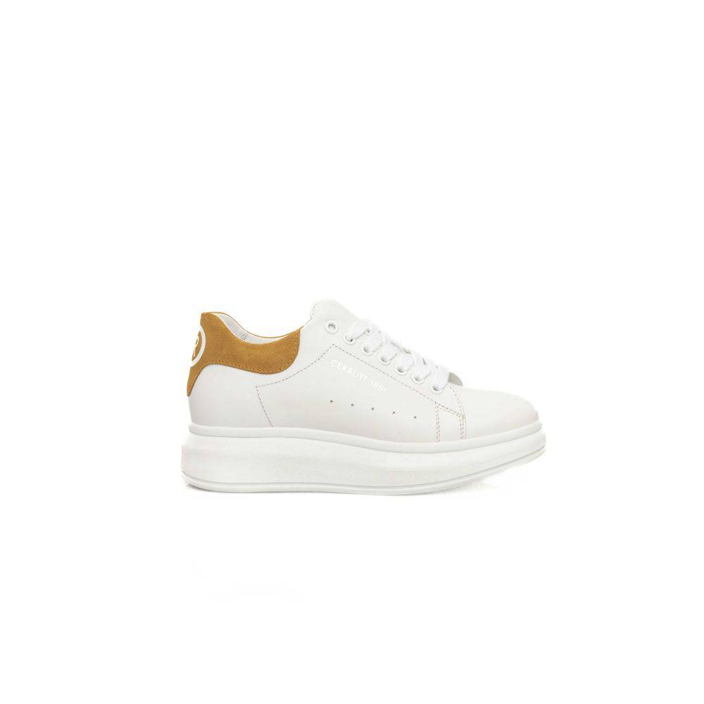 Cerruti 1881 White Leather Women Sneaker - ACCEXO