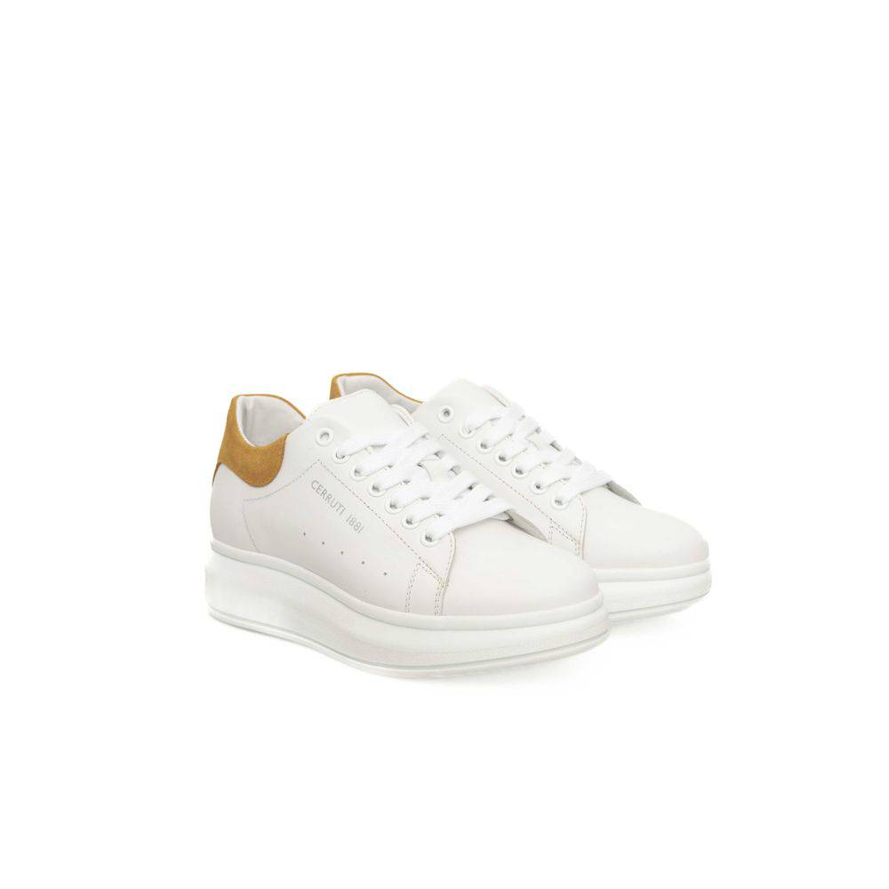Cerruti 1881 White Leather Women Sneaker - ACCEXO