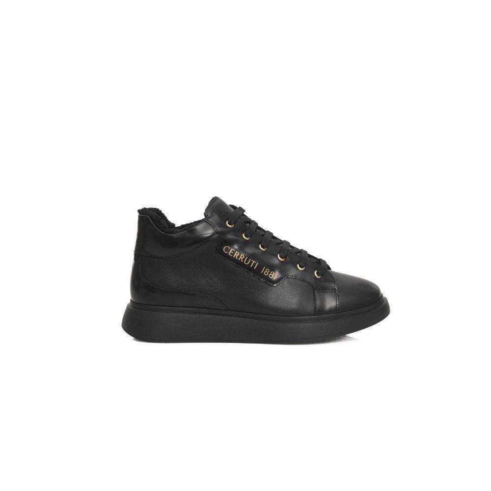 Cerruti 1881 Black Leather Women Sneaker - ACCEXO