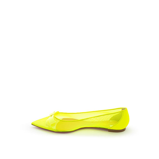 Christian Louboutin Sunshine Yellow Mesh Flat Elegance