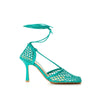 Bottega Veneta Green Cotton Leather Sandal