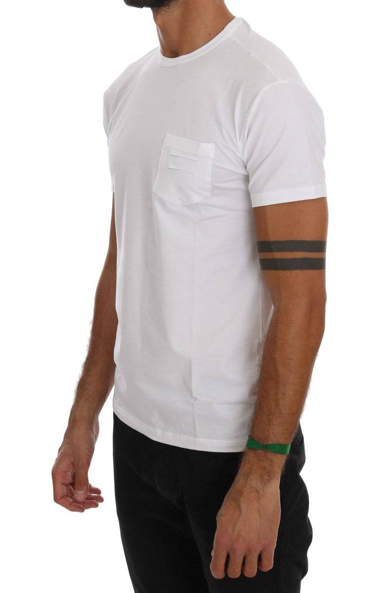 Daniele Alessandrini Elegant White Crew-Neck Cotton T-Shirt - ACCEXO