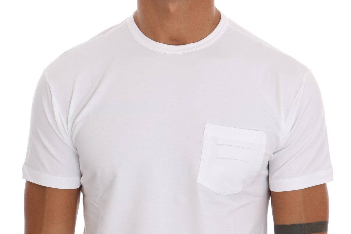 Daniele Alessandrini Elegant White Crew-Neck Cotton T-Shirt - ACCEXO