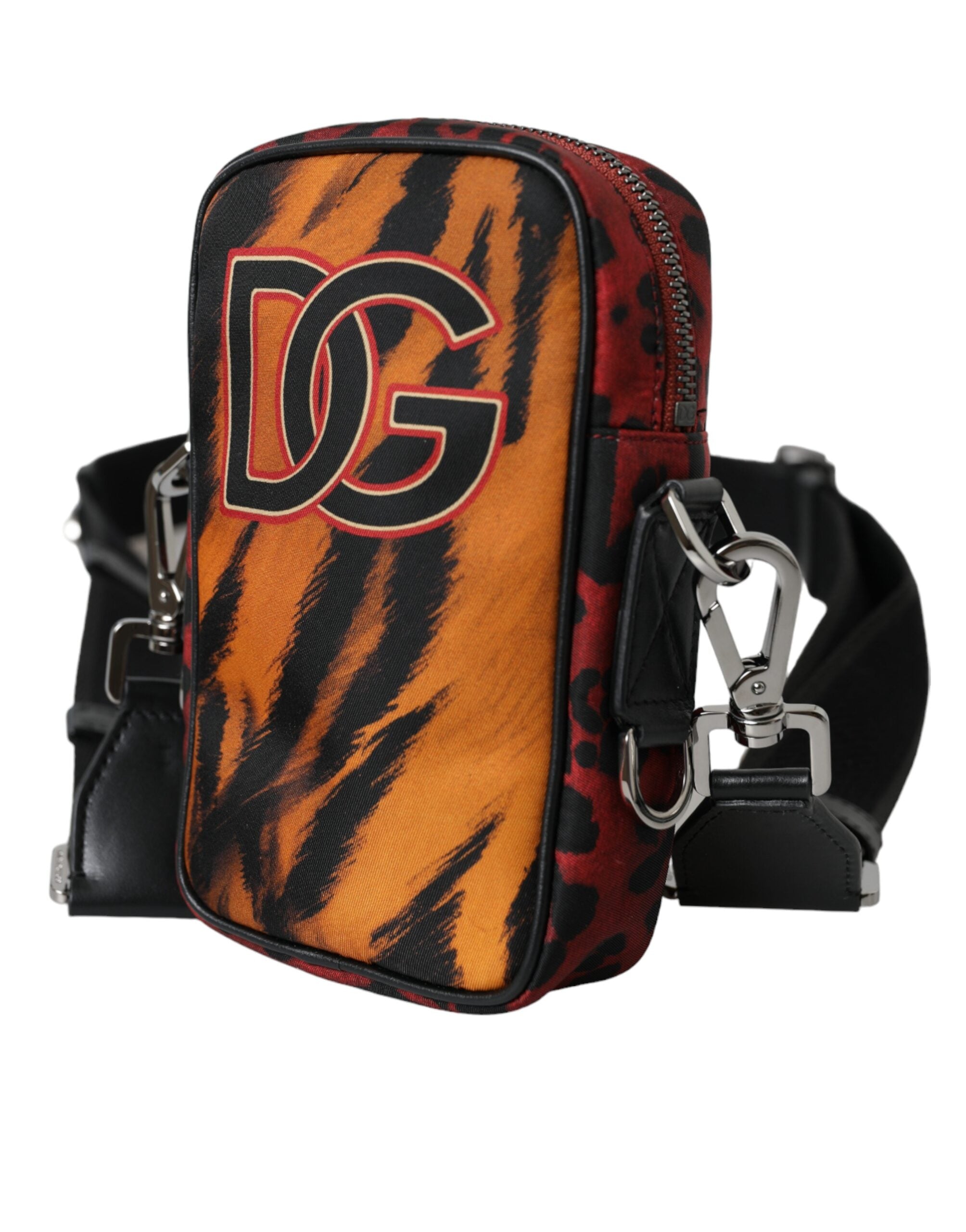 Dolce & Gabbana Multicolor Tiger Print Nylon Logo Cross Body Bag - ACCEXO