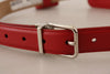 Dolce & Gabbana Red Airpods Case Coin Purse Silver Buckle Belt