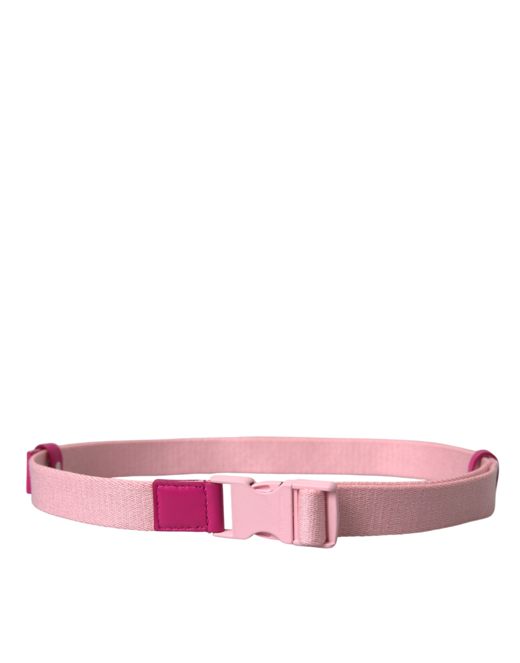 Dolce & Gabbana Pink Canvas Stretch Plastic Buckle Women Belt - ACCEXO