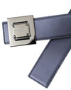 Dolce & Gabbana Blue Leather Square Metal Buckle Belt