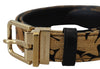 Dolce & Gabbana Multicolor Jacquard Leather Logo Buckle Belt