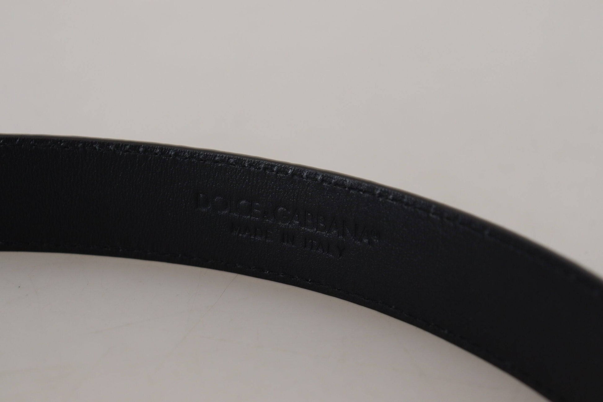 Dolce & Gabbana Black Exotic Leather Gold Metal Buckle Belt - ACCEXO