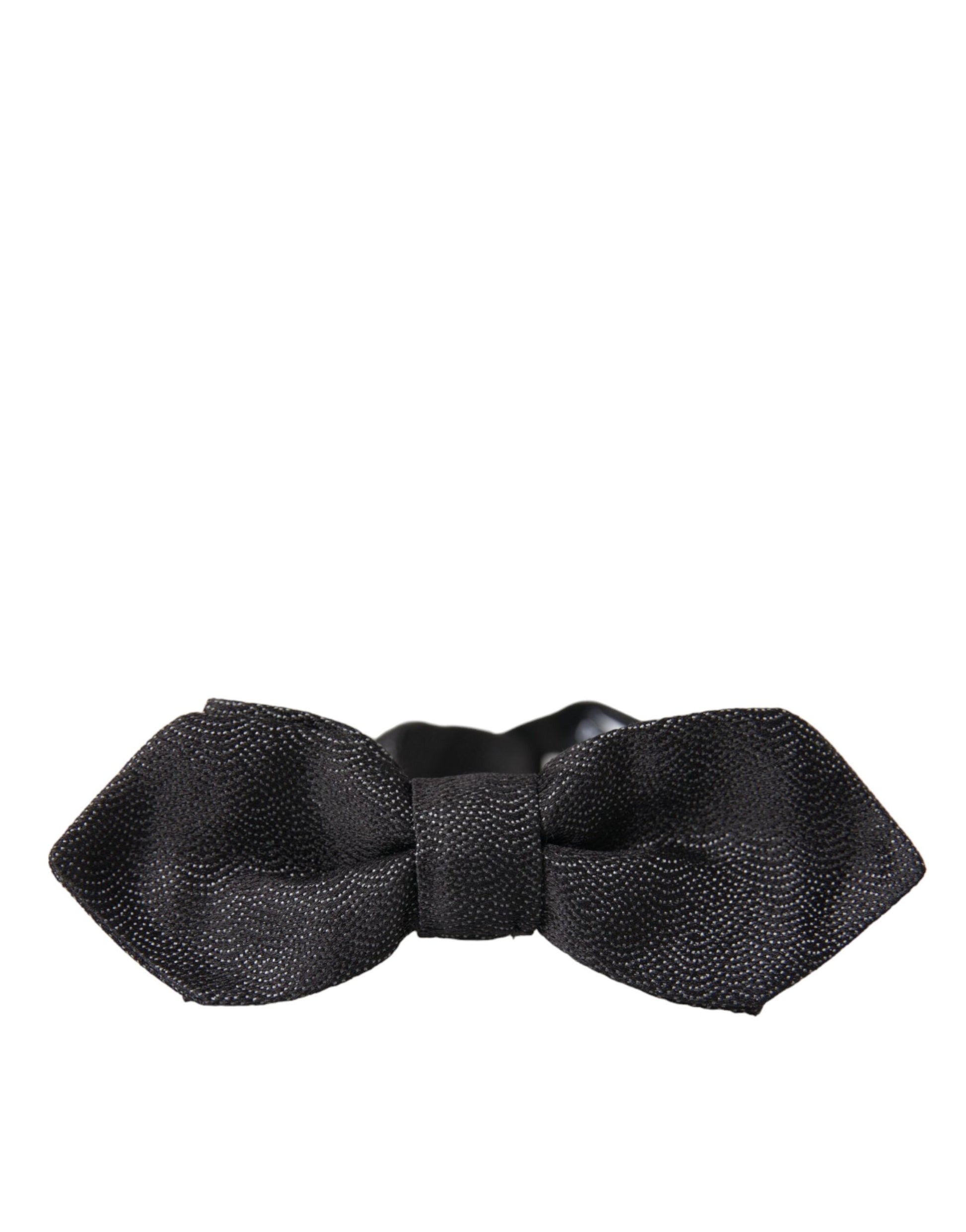 Dolce & Gabbana Black Silk Adjustable Neck Men Bow Tie - ACCEXO
