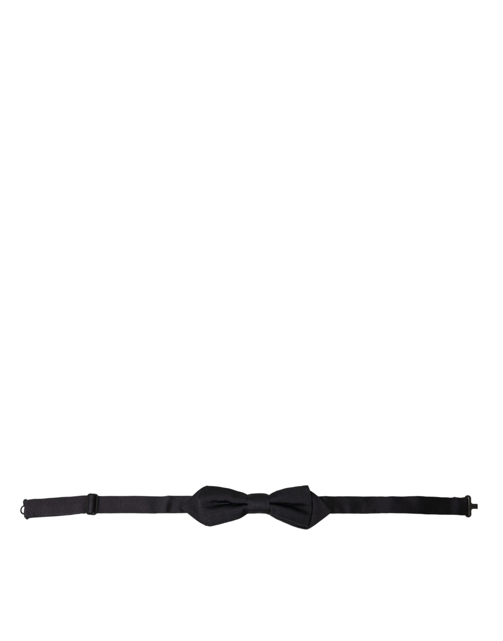 Dolce & Gabbana Black Silk Adjustable Neck Men Bow Tie - ACCEXO