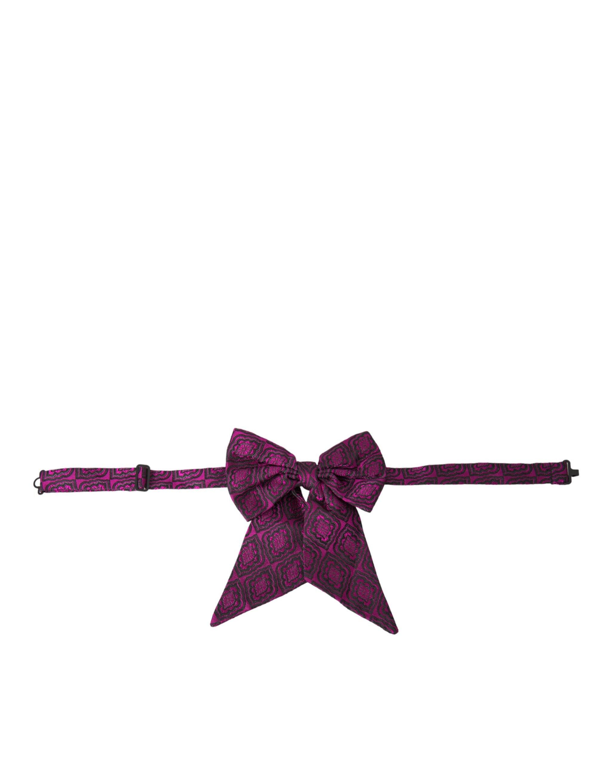 Dolce & Gabbana Purple Ribbon Silk Adjustable Neck Men Bow Tie - ACCEXO