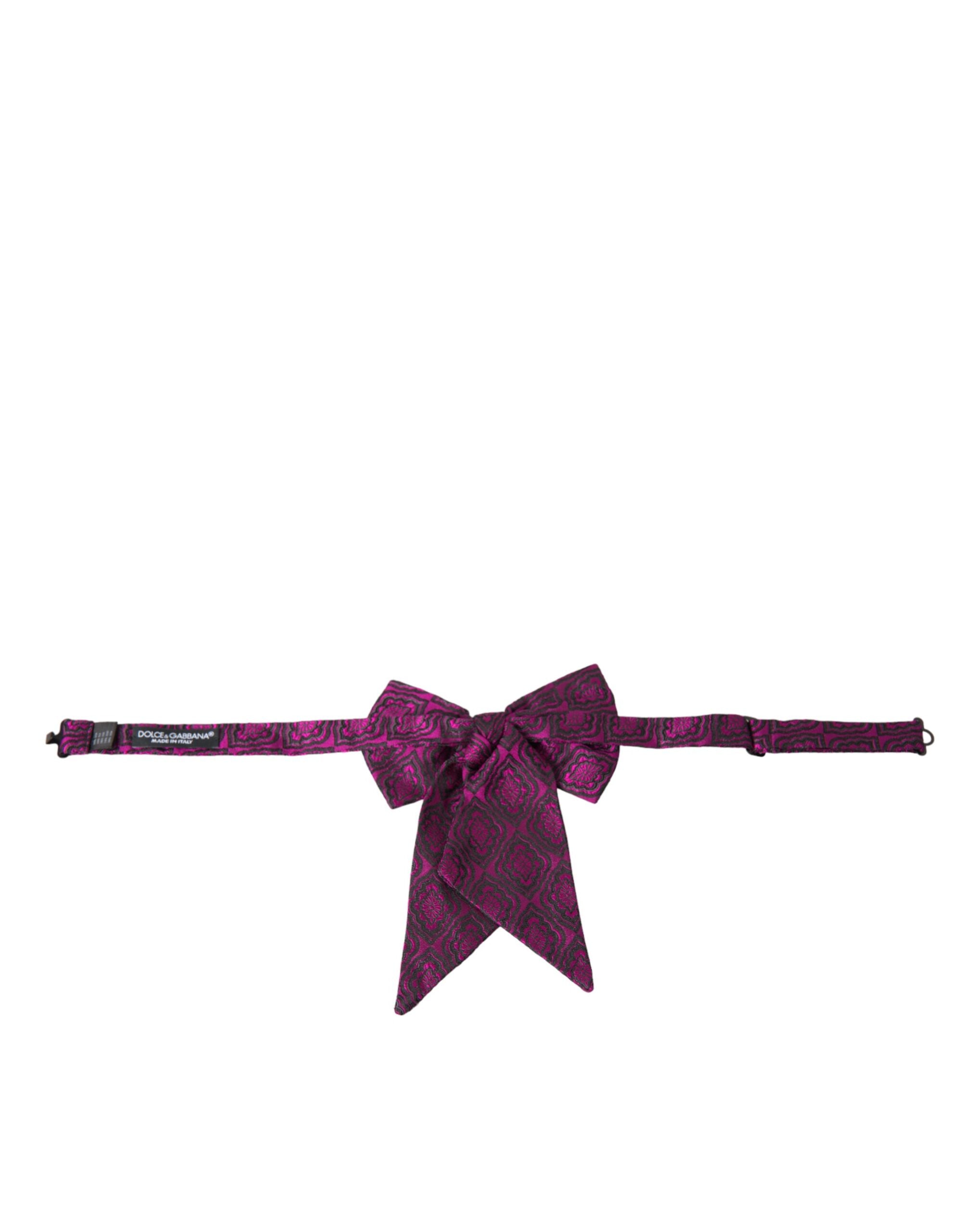 Dolce & Gabbana Purple Ribbon Silk Adjustable Neck Men Bow Tie - ACCEXO