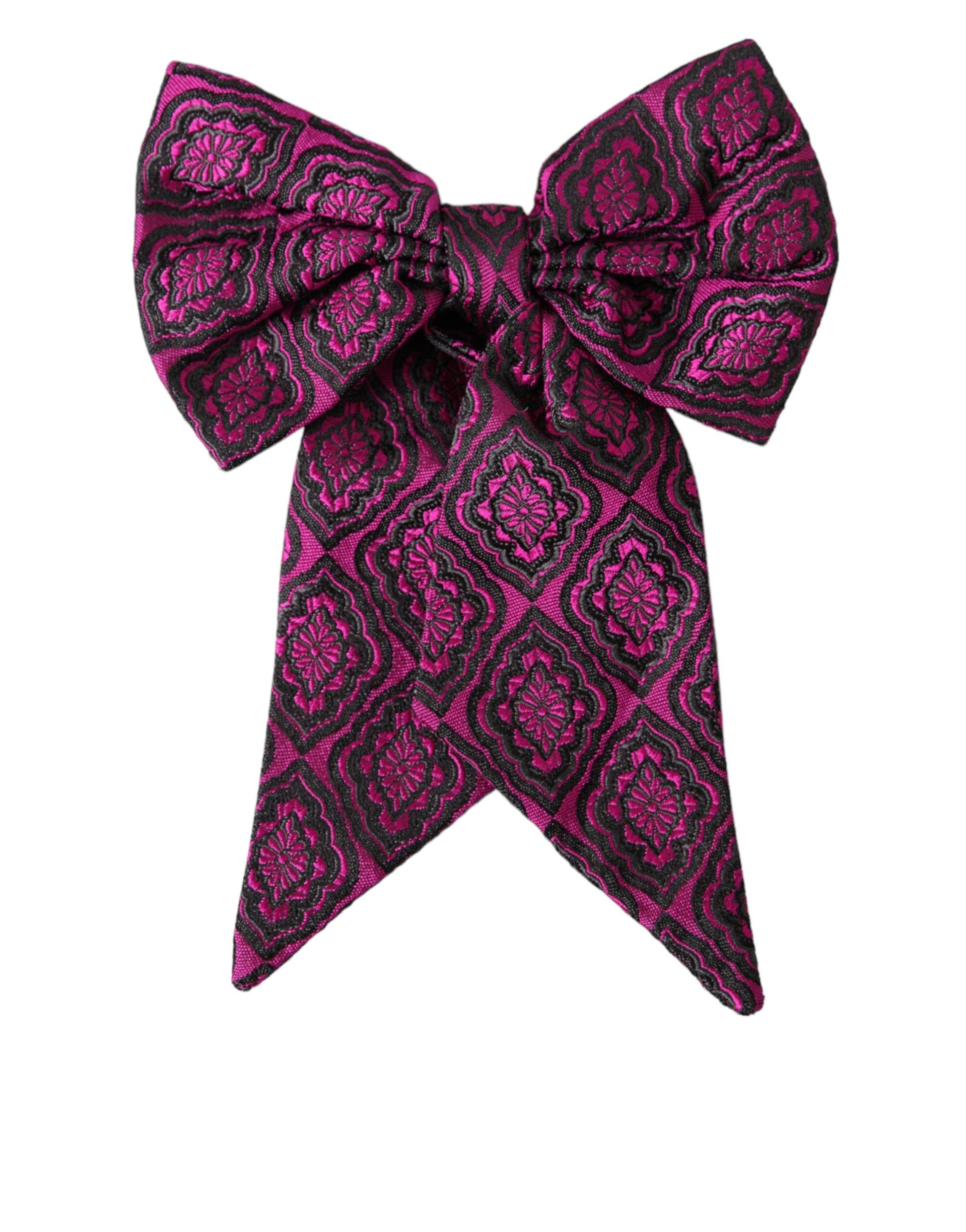 Dolce & Gabbana Purple Ribbon Silk Adjustable Neck Men Bow Tie - ACCEXO