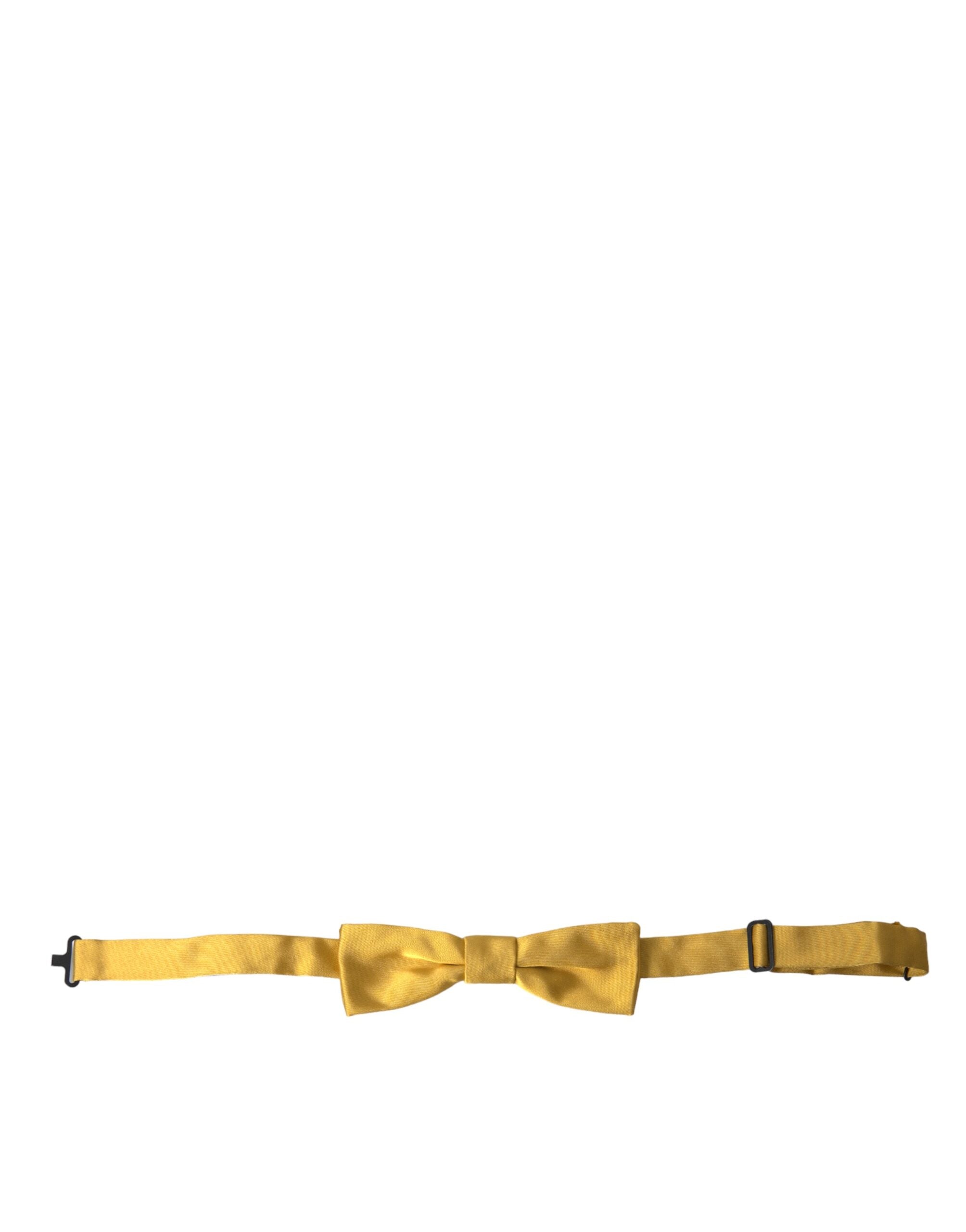 Dolce & Gabbana Yellow Silk Adjustable Neck Men Bow Tie - ACCEXO