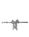 Dolce & Gabbana Silver Ribbon Silk Adjustable Neck Men Bow Tie