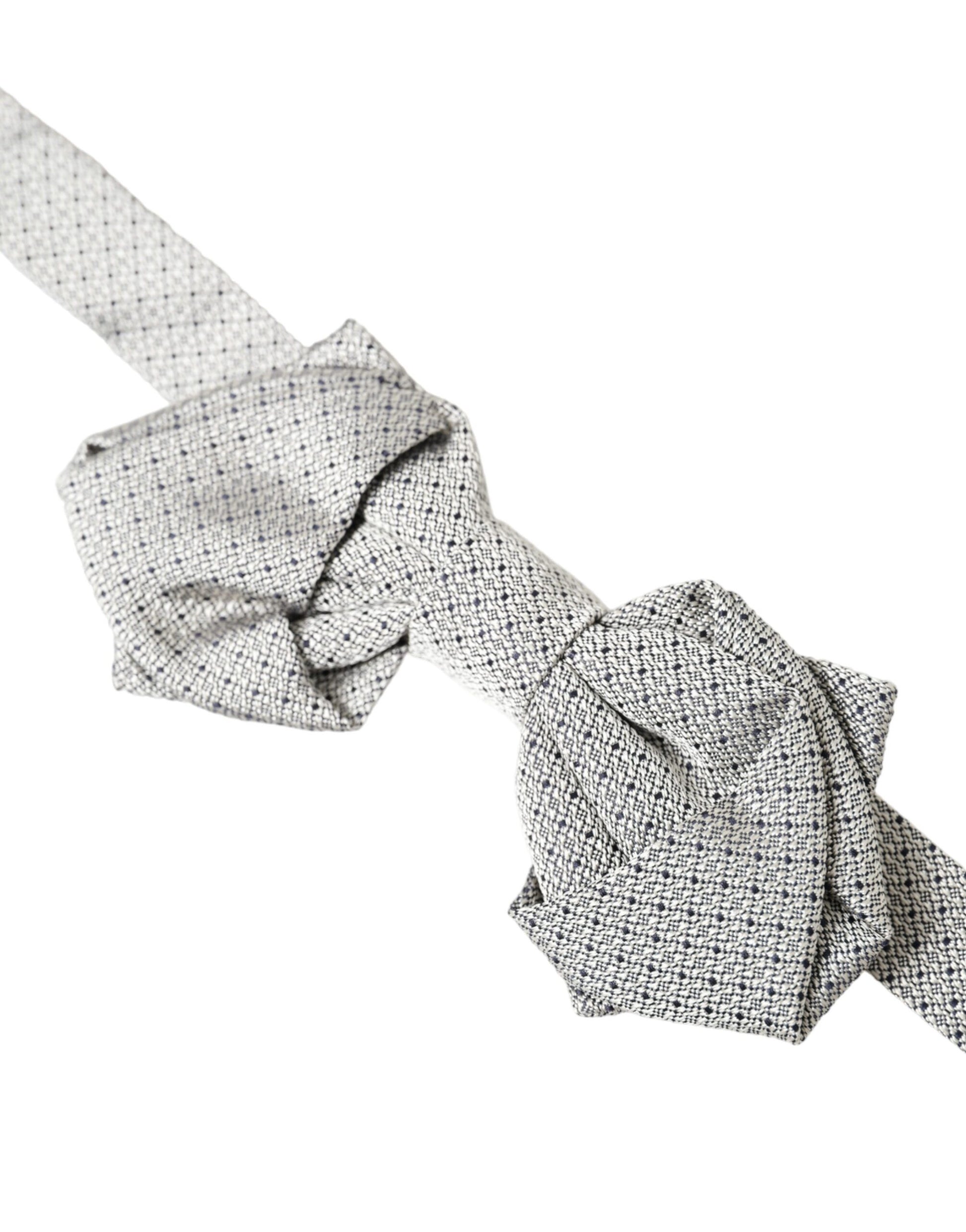 Dolce & Gabbana Gray Silk Adjustable Neck Men Bow Tie - ACCEXO
