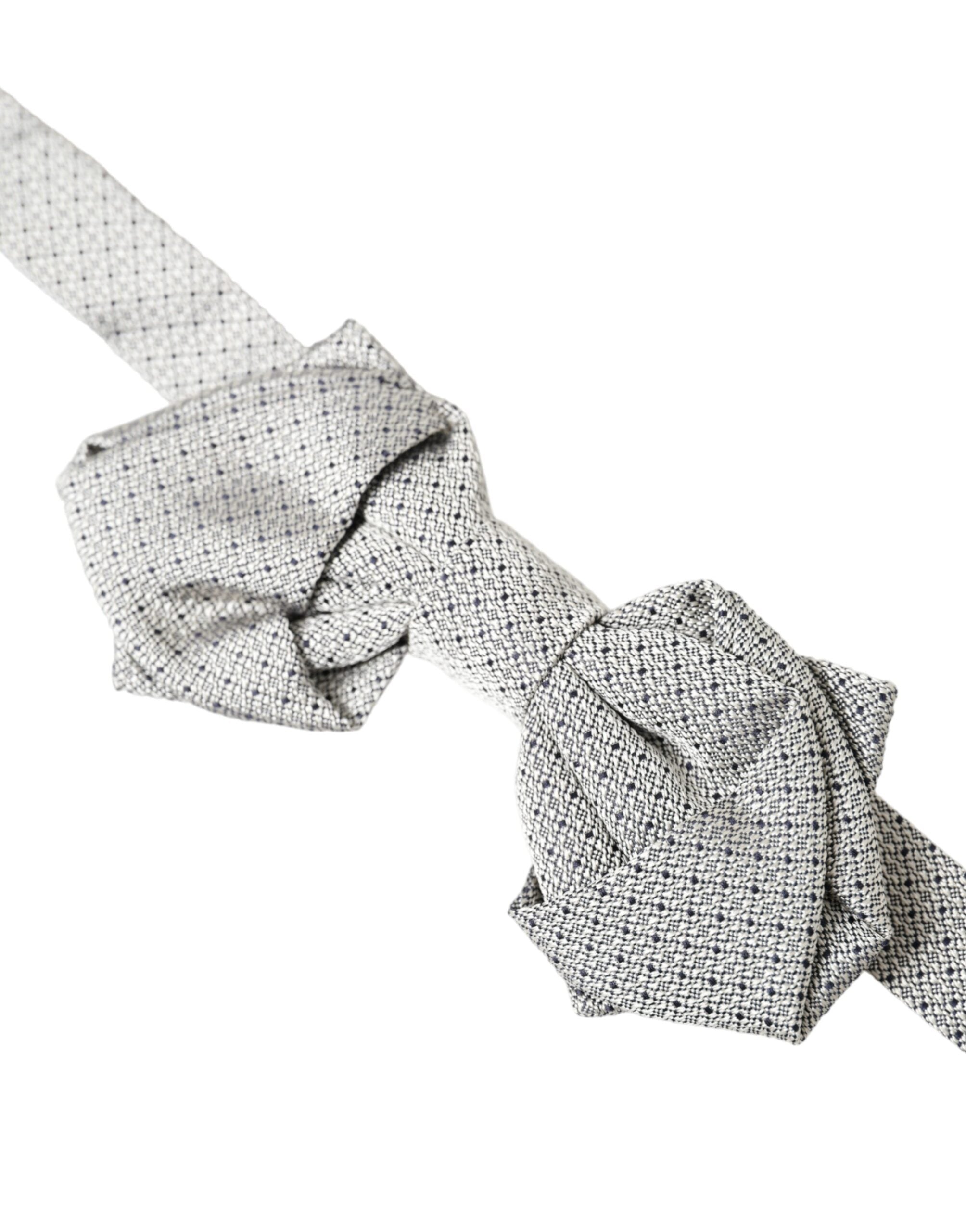 Dolce & Gabbana Gray Silk Adjustable Neck Men Bow Tie - ACCEXO
