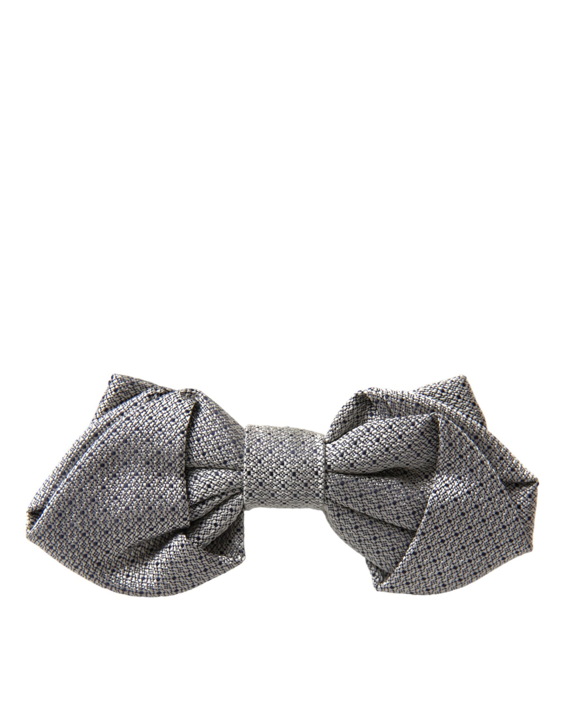 Dolce & Gabbana Gray Silk Adjustable Neck Men Bow Tie - ACCEXO