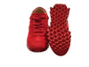 Christian Louboutin Loubishark Flat Red Suede Laceup Sneakers