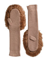 Dolce & Gabbana Brown Cashmere Knitted Fur Mid Arm Mitten Gloves