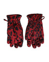 Dolce & Gabbana Red Leopard Logo Wrist Length Gloves