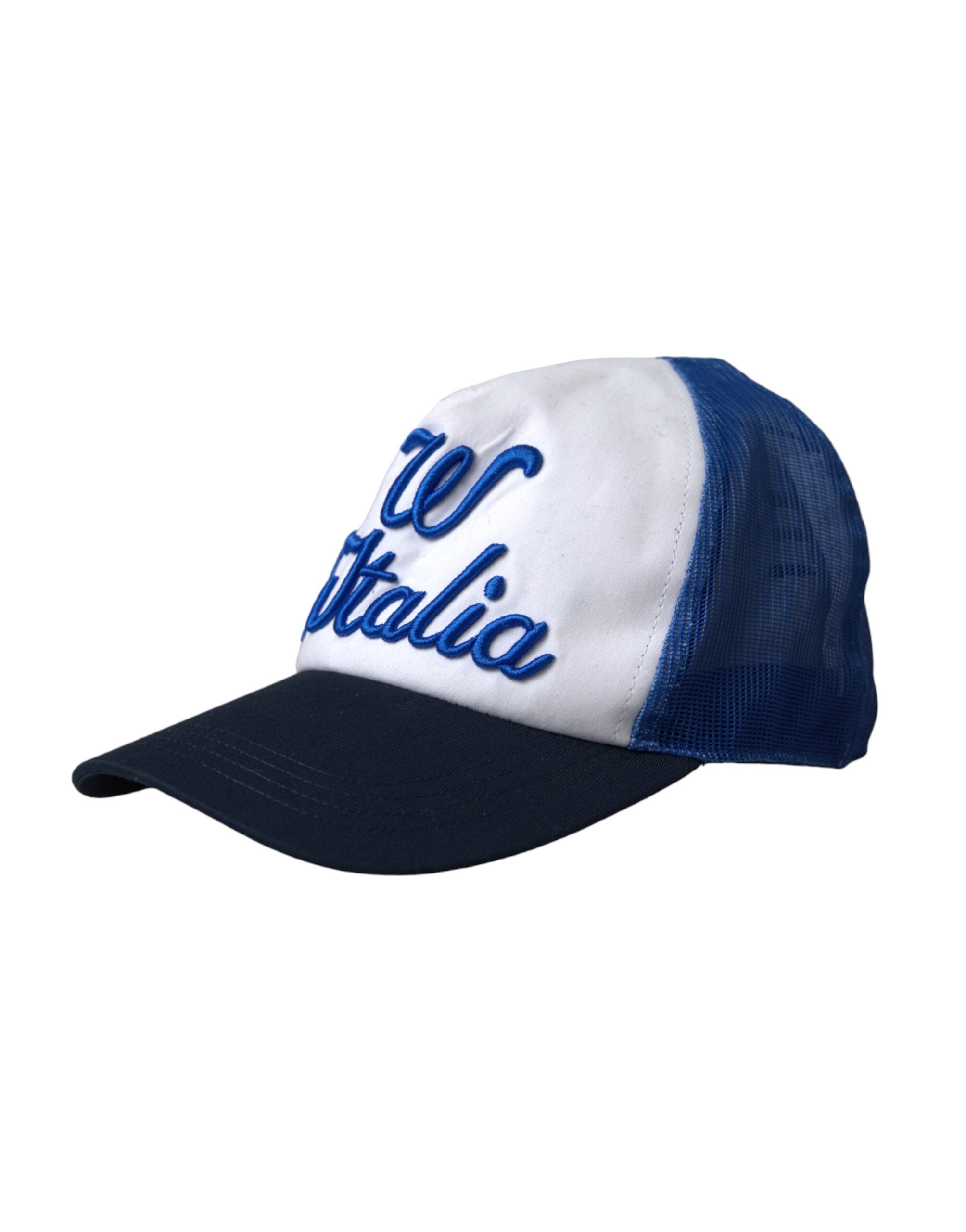 Dolce & Gabbana Blue White Black Italia Mesh Baseball Hat - ACCEXO