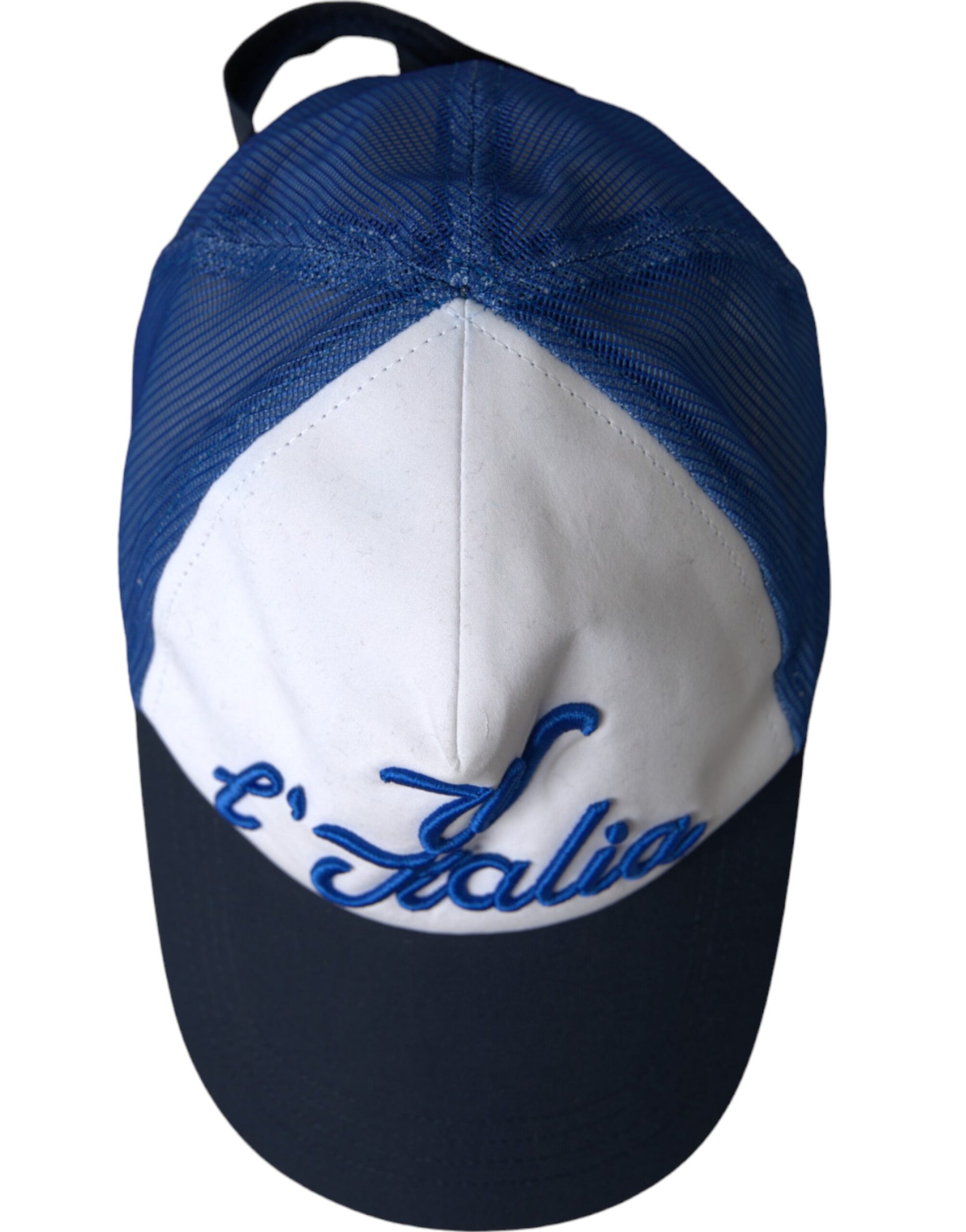 Dolce & Gabbana Blue White Black Italia Mesh Baseball Hat - ACCEXO