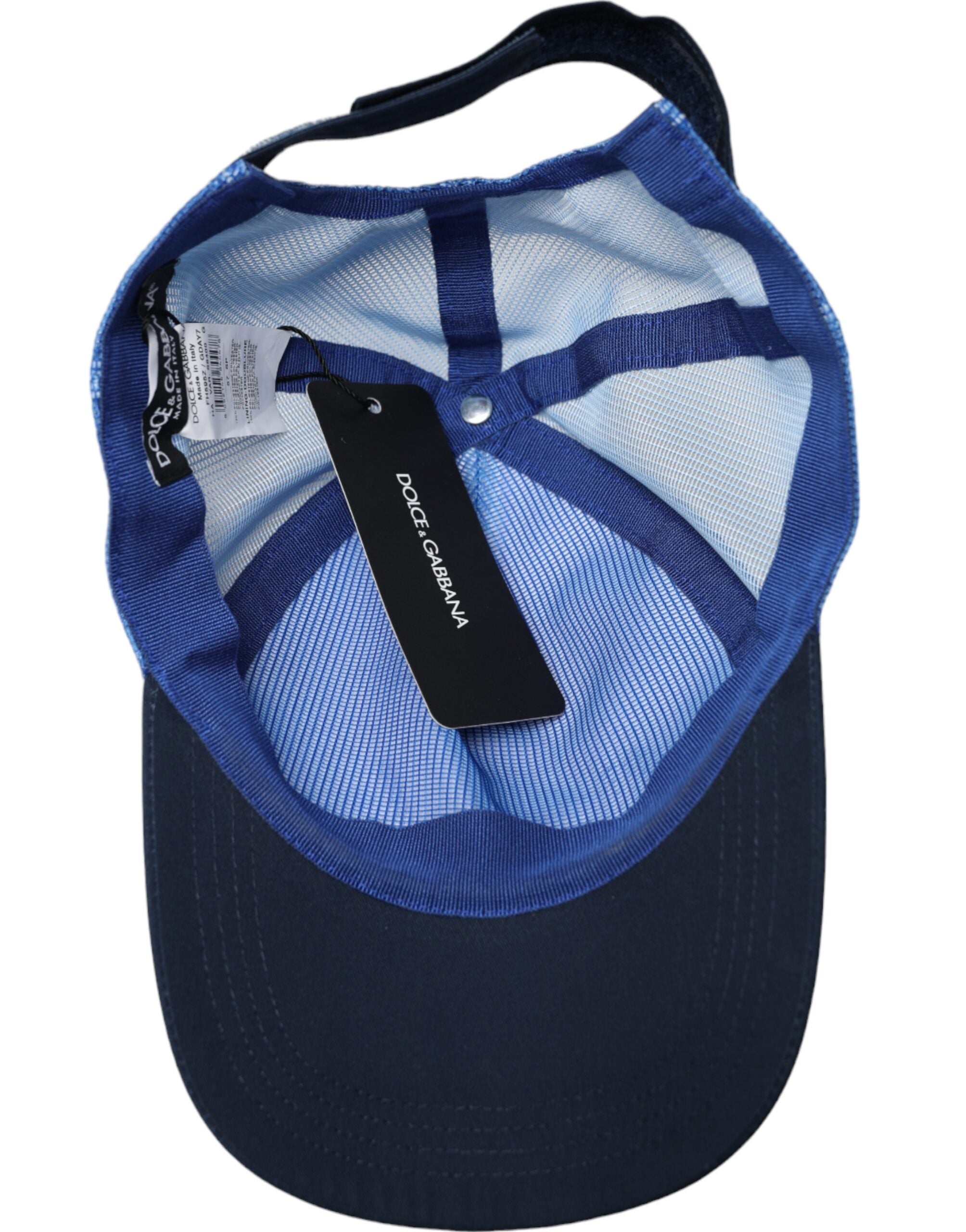 Dolce & Gabbana Blue White Black Italia Mesh Baseball Hat - ACCEXO