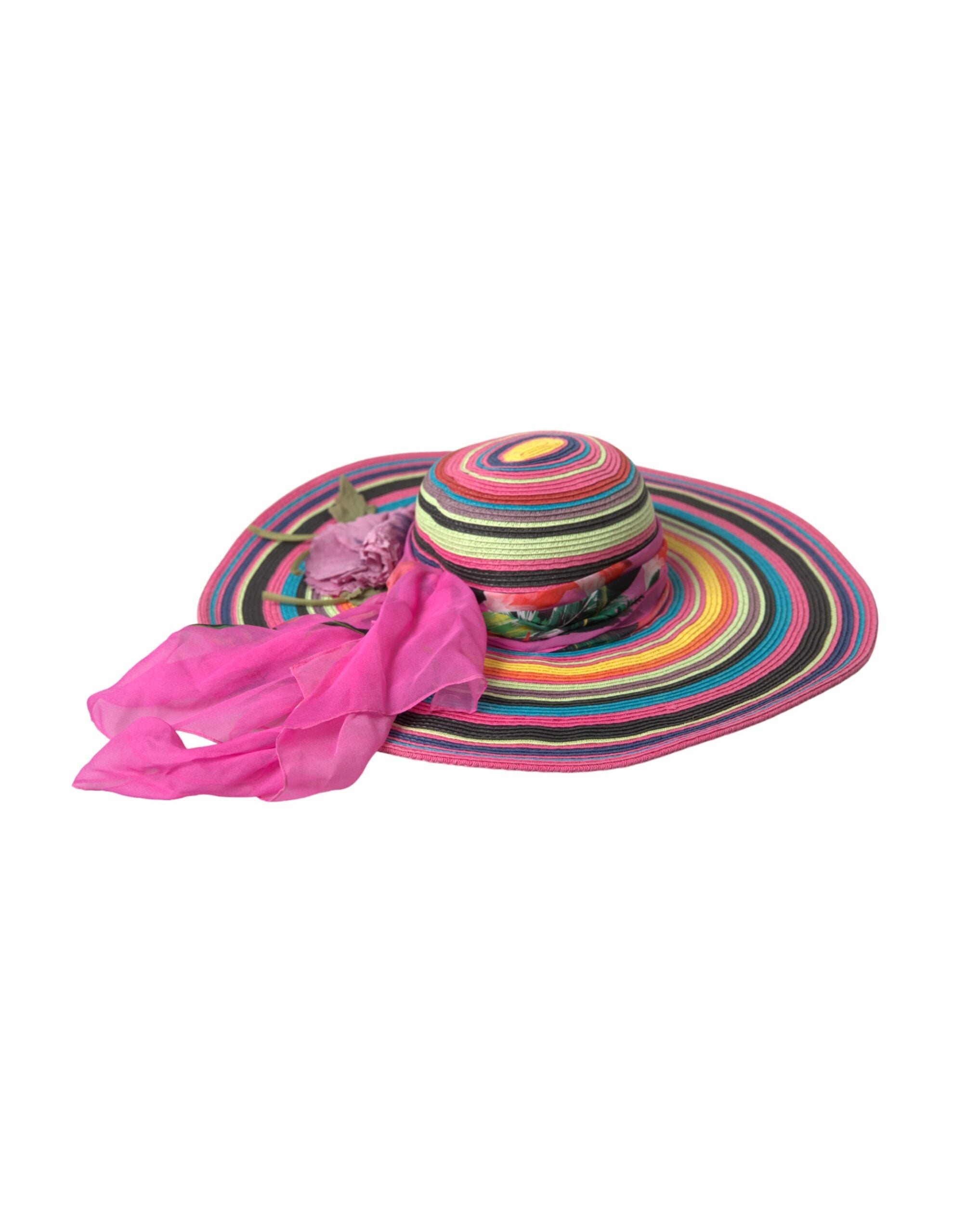 Dolce & Gabbana Multicolor Fantasy Wide Brim Floppy Hat - ACCEXO