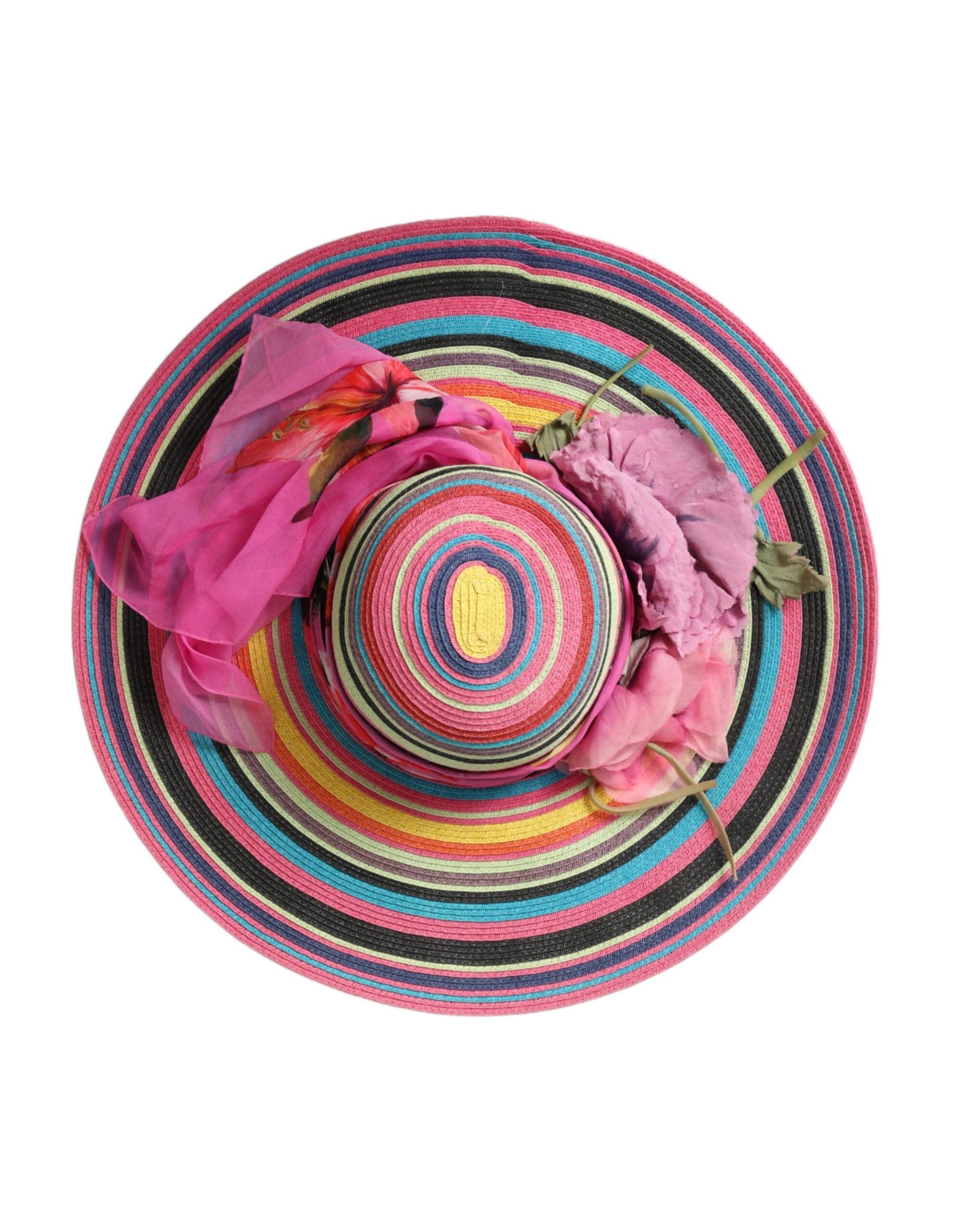 Dolce & Gabbana Multicolor Fantasy Wide Brim Floppy Hat - ACCEXO