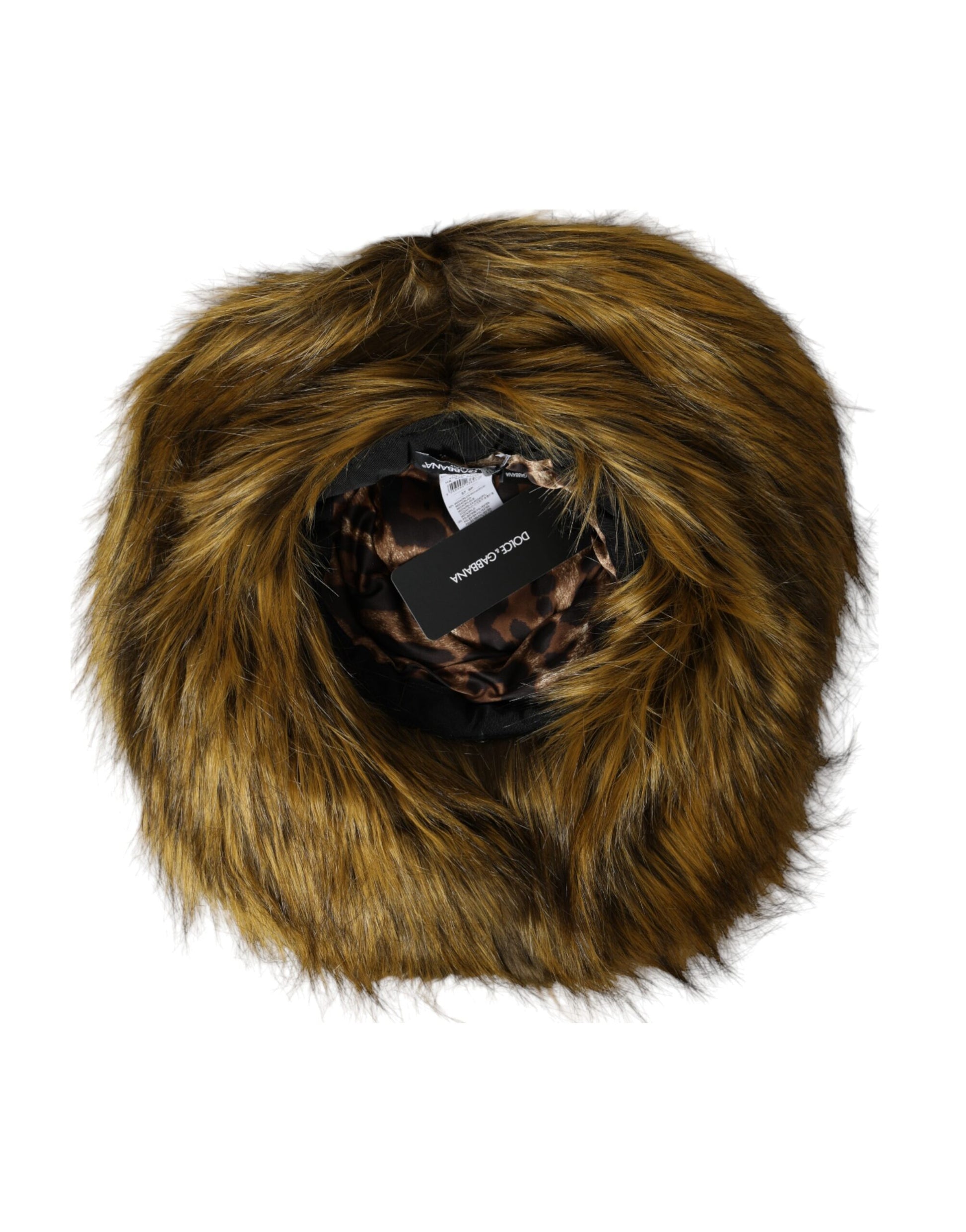 Dolce & Gabbana Brown Modacrylic Faux Fur Bucket Hat - ACCEXO