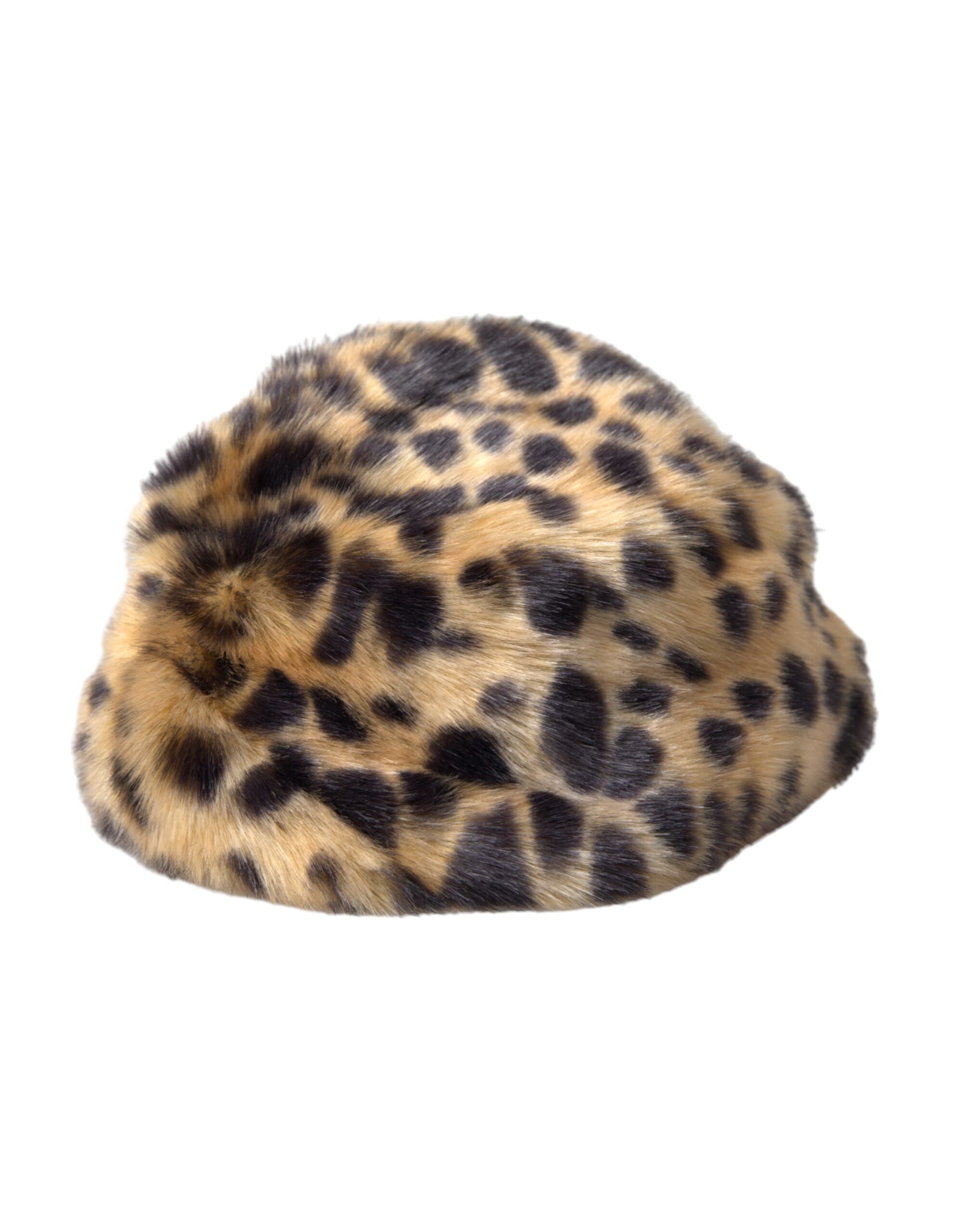 Dolce & Gabbana Brown Leopard Fur Women Bucket Hat - ACCEXO