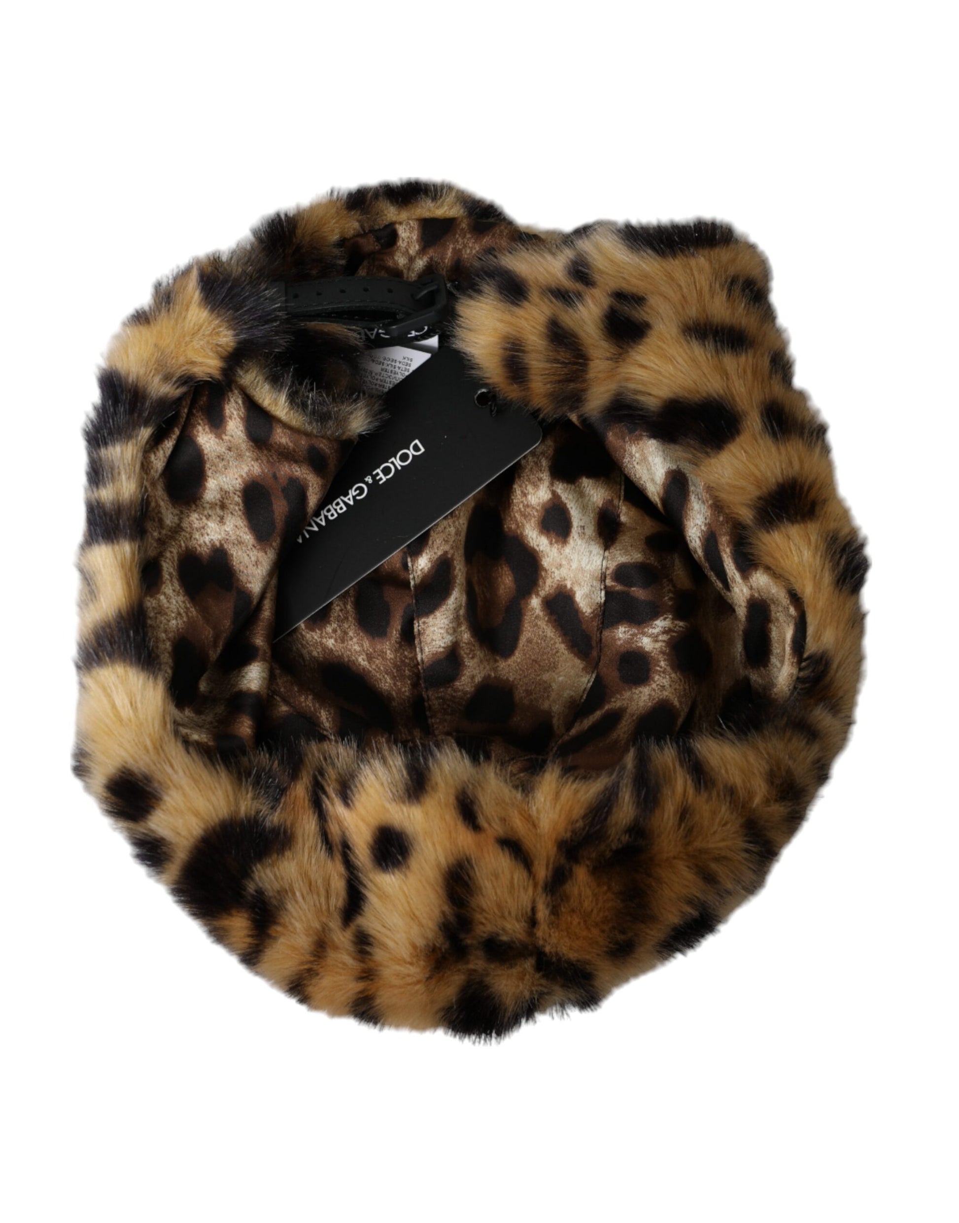 Dolce & Gabbana Brown Leopard Fur Women Bucket Hat - ACCEXO