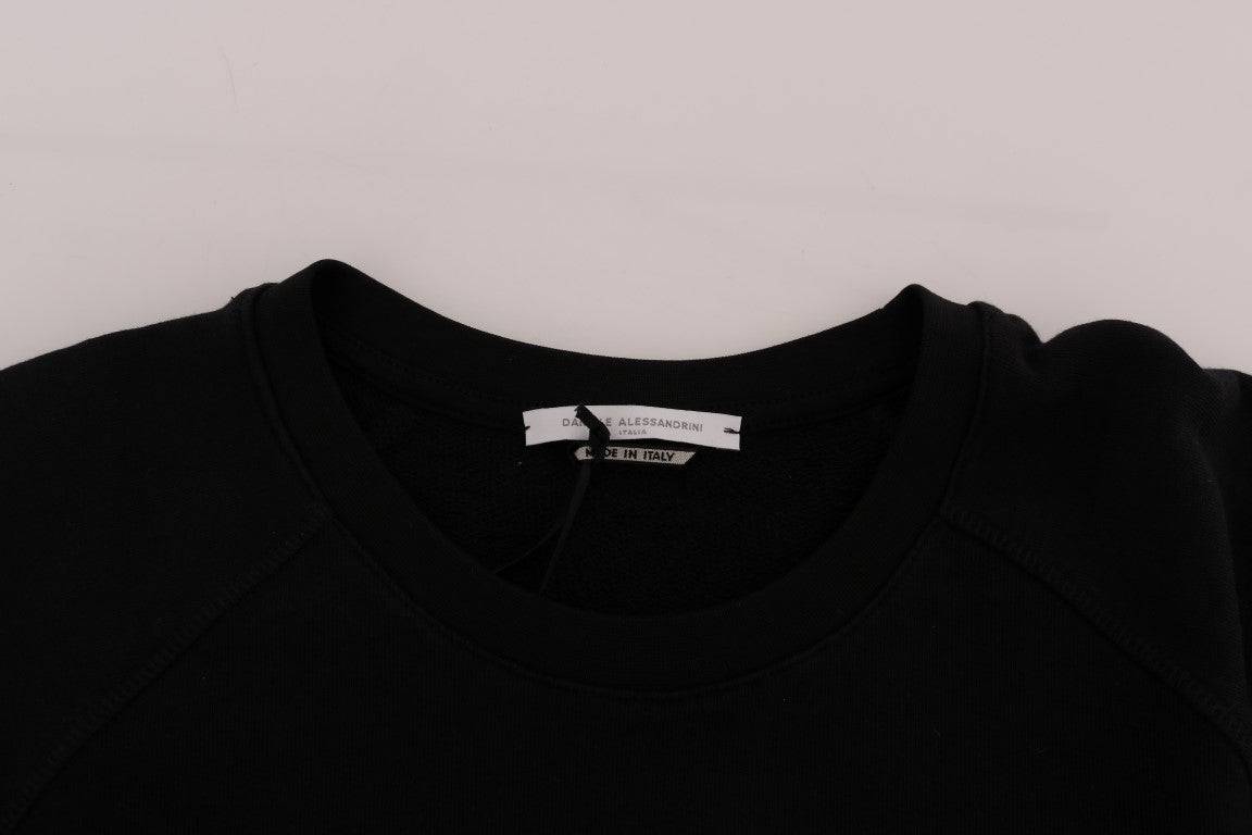 Daniele Alessandrini Elegant Black Cotton Crewneck Sweater - ACCEXO