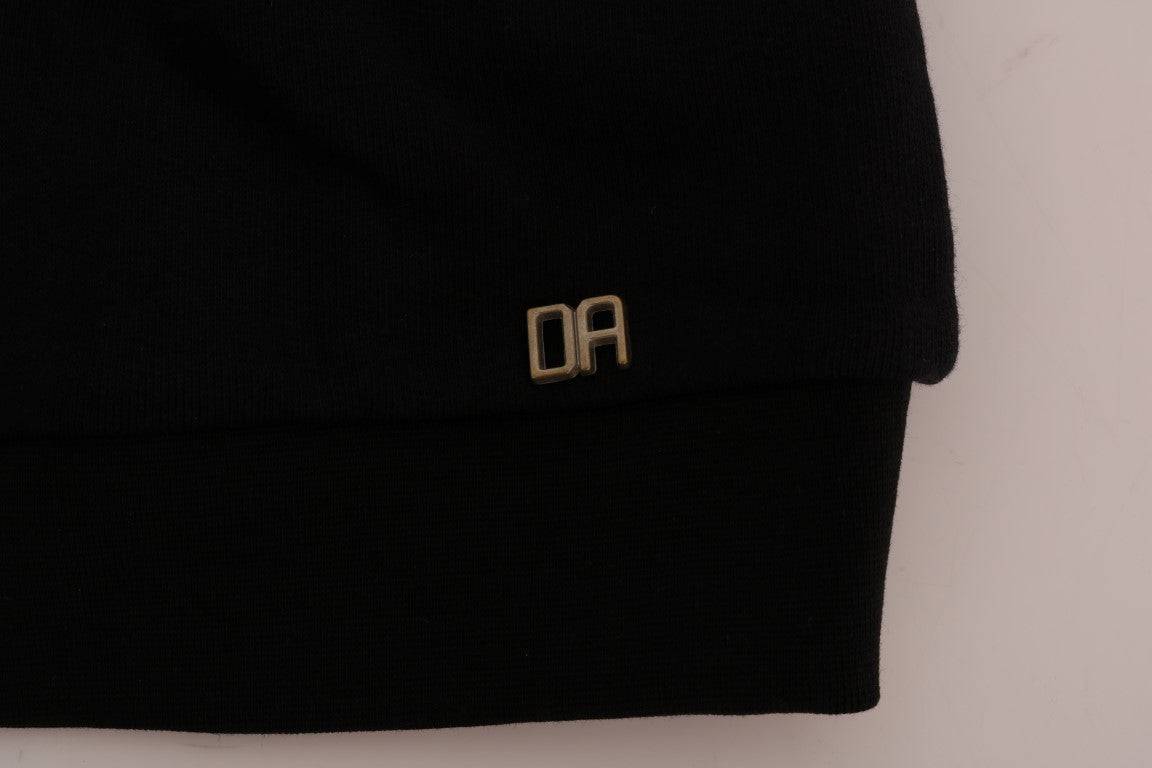 Daniele Alessandrini Elegant Black Cotton Crewneck Sweater - ACCEXO
