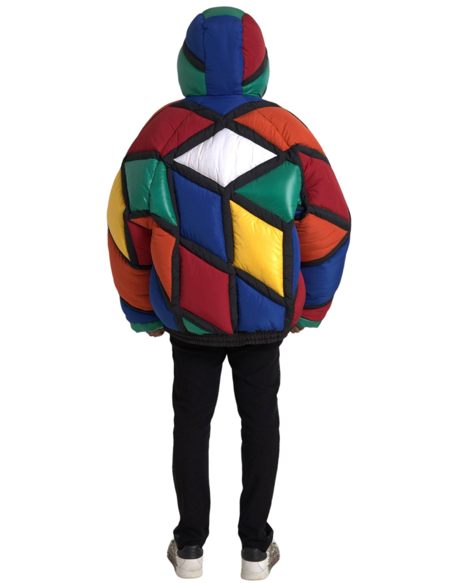 Dolce & Gabbana Multicolor Quilted Hooded Puffer Jacket - ACCEXO