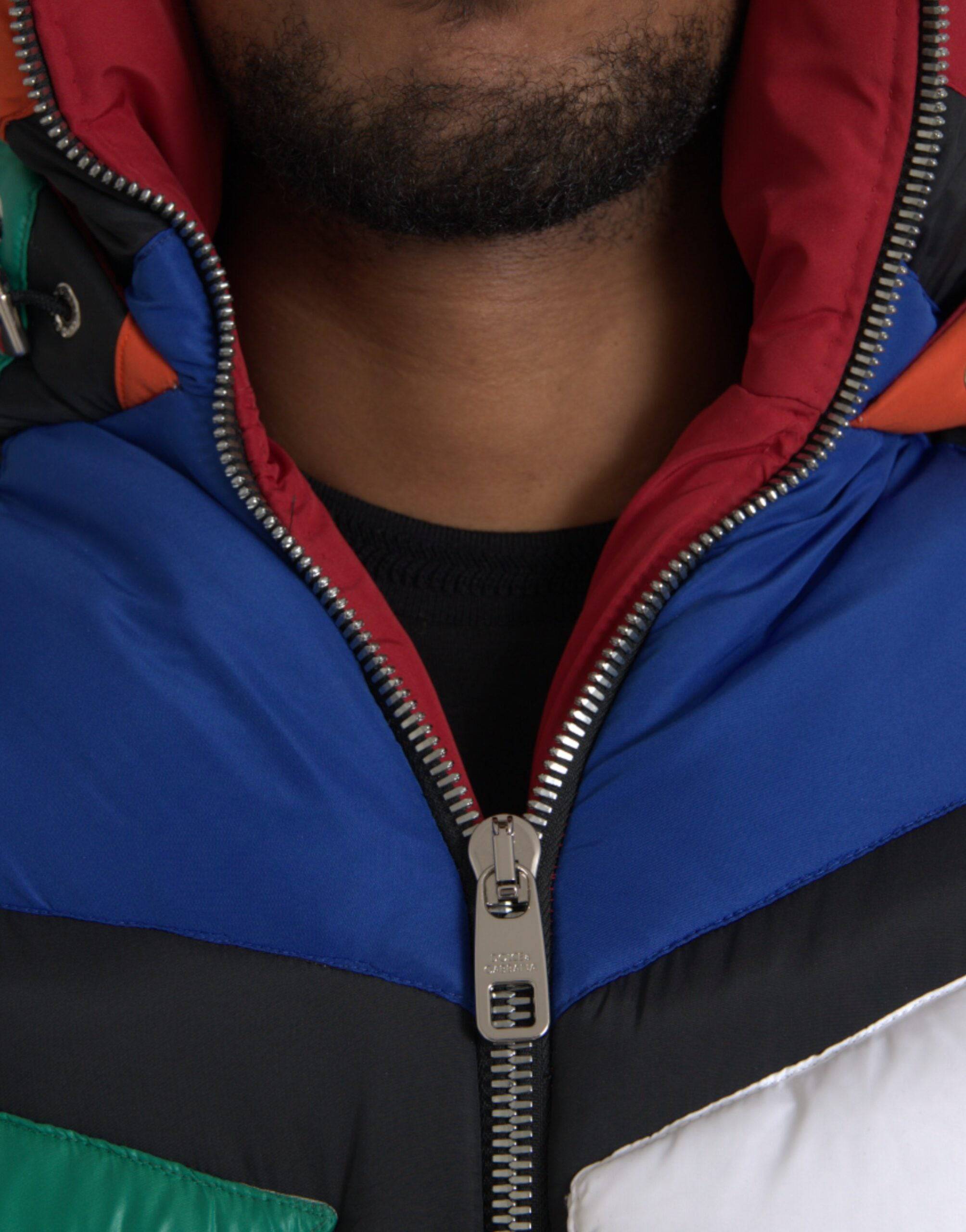 Dolce & Gabbana Multicolor Quilted Hooded Puffer Jacket - ACCEXO