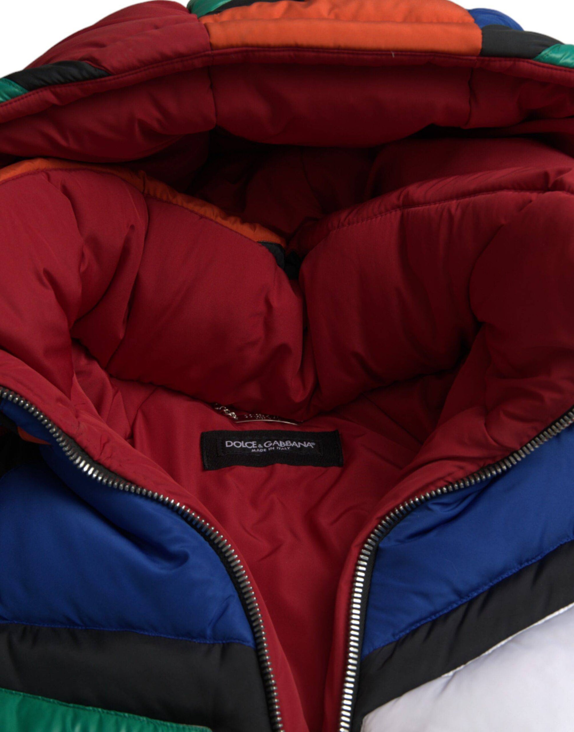 Dolce & Gabbana Multicolor Quilted Hooded Puffer Jacket - ACCEXO