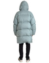 Dolce & Gabbana Light Blue Quilted Hooded Puffer Jacket Men