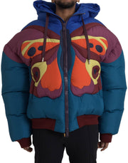 Dolce & Gabbana Multicolor Butterfly Hooded Puffer Jacket - ACCEXO