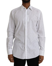 Dolce & Gabbana White Polka Dotted Cotton Dress GOLD Shirt - ACCEXO