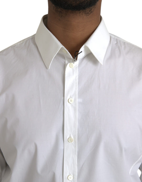 Dolce & Gabbana White Cotton Formal Dress Top SICILIA Shirt