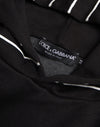 Dolce & Gabbana Black Patchwork Hooded Sweatshirt Sweater