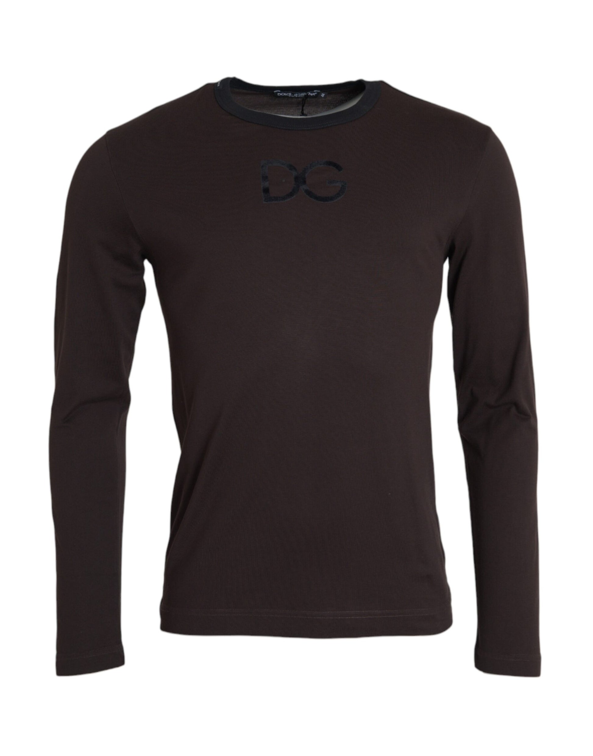 Dolce & Gabbana Brown DG Logo Crewneck Pullover Sweater - ACCEXO
