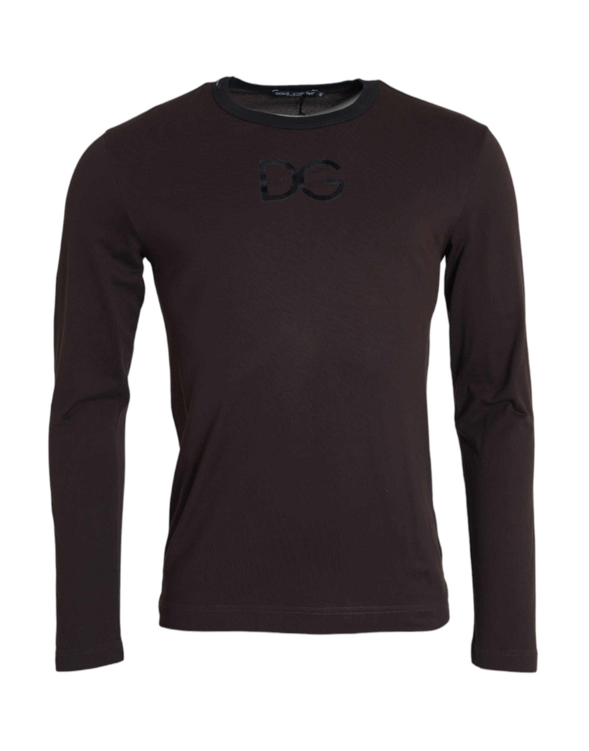 Dolce & Gabbana Brown DG Logo Crewneck Pullover Sweater - ACCEXO