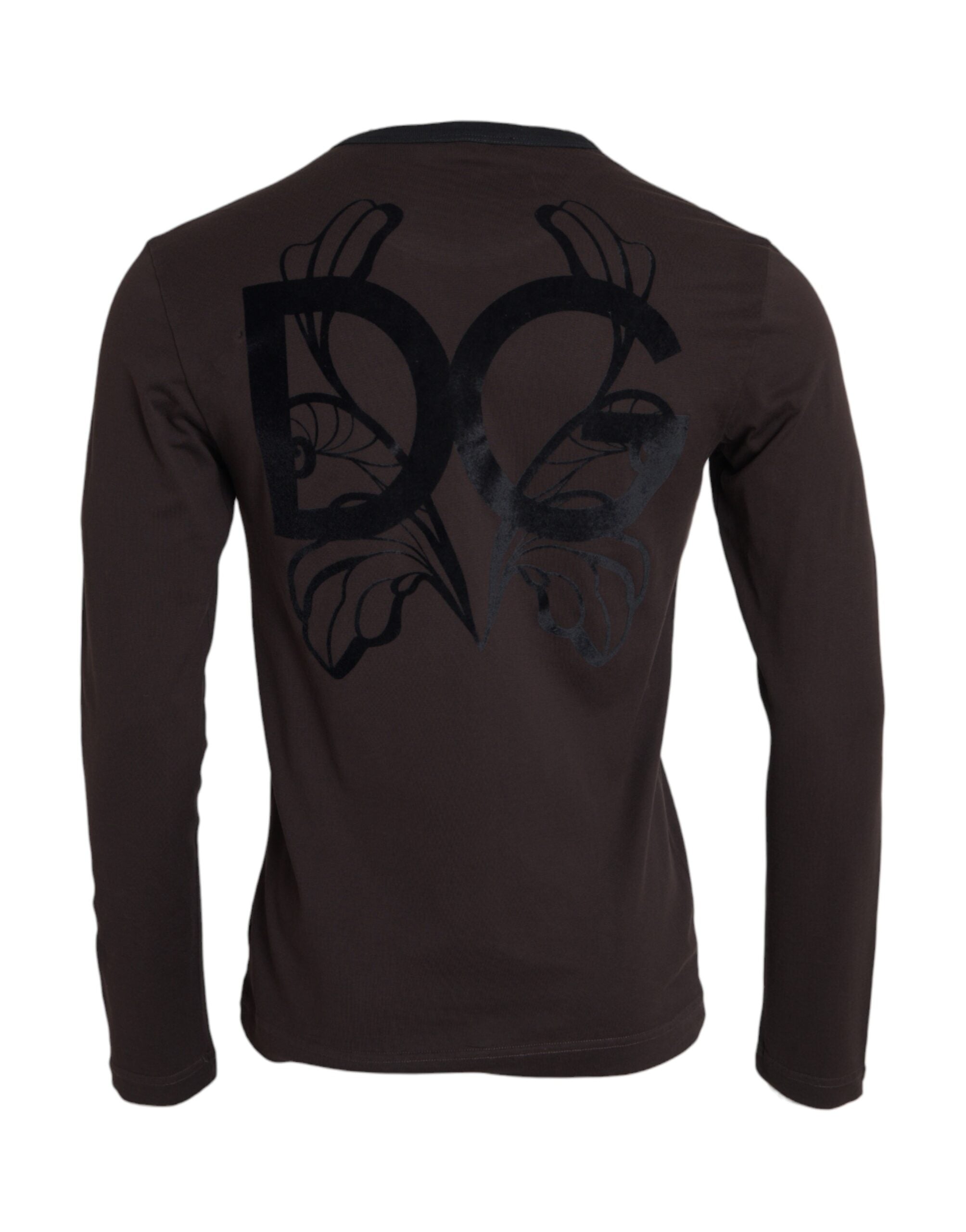 Dolce & Gabbana Brown DG Logo Crewneck Pullover Sweater - ACCEXO
